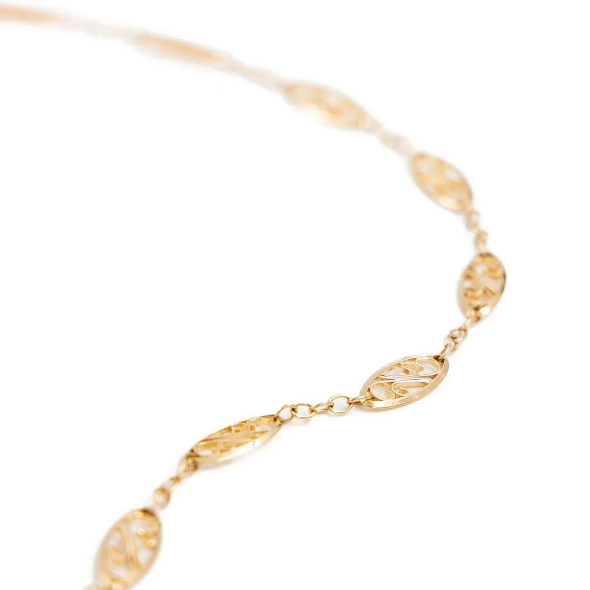Collier Chaîne maille filigrane en or jaune - Image 2