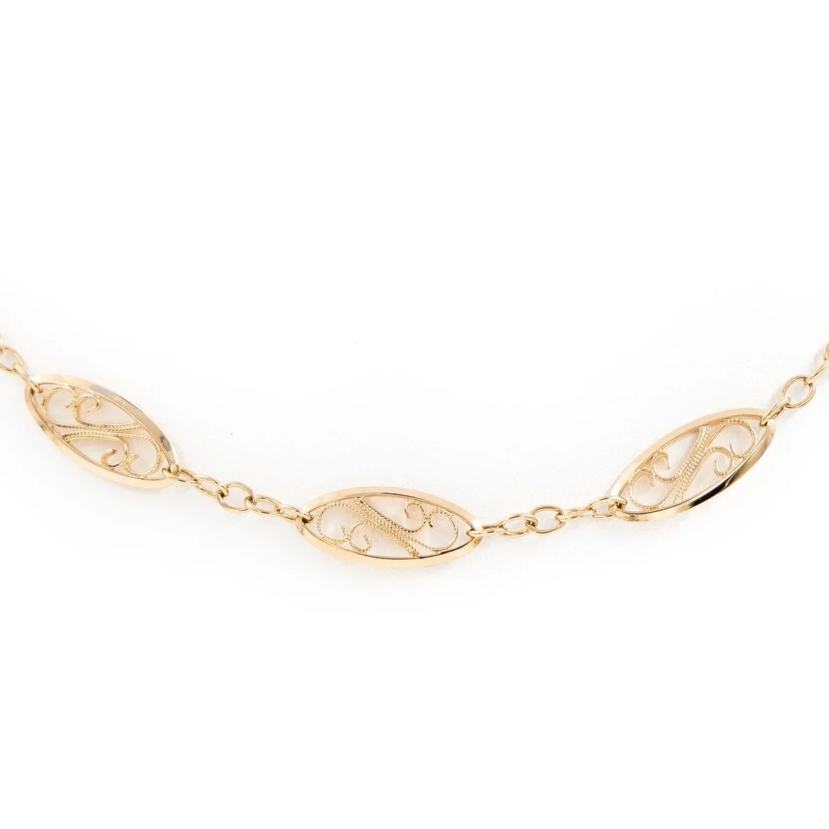 Collier Chaîne maille filigrane en or jaune - Image 3