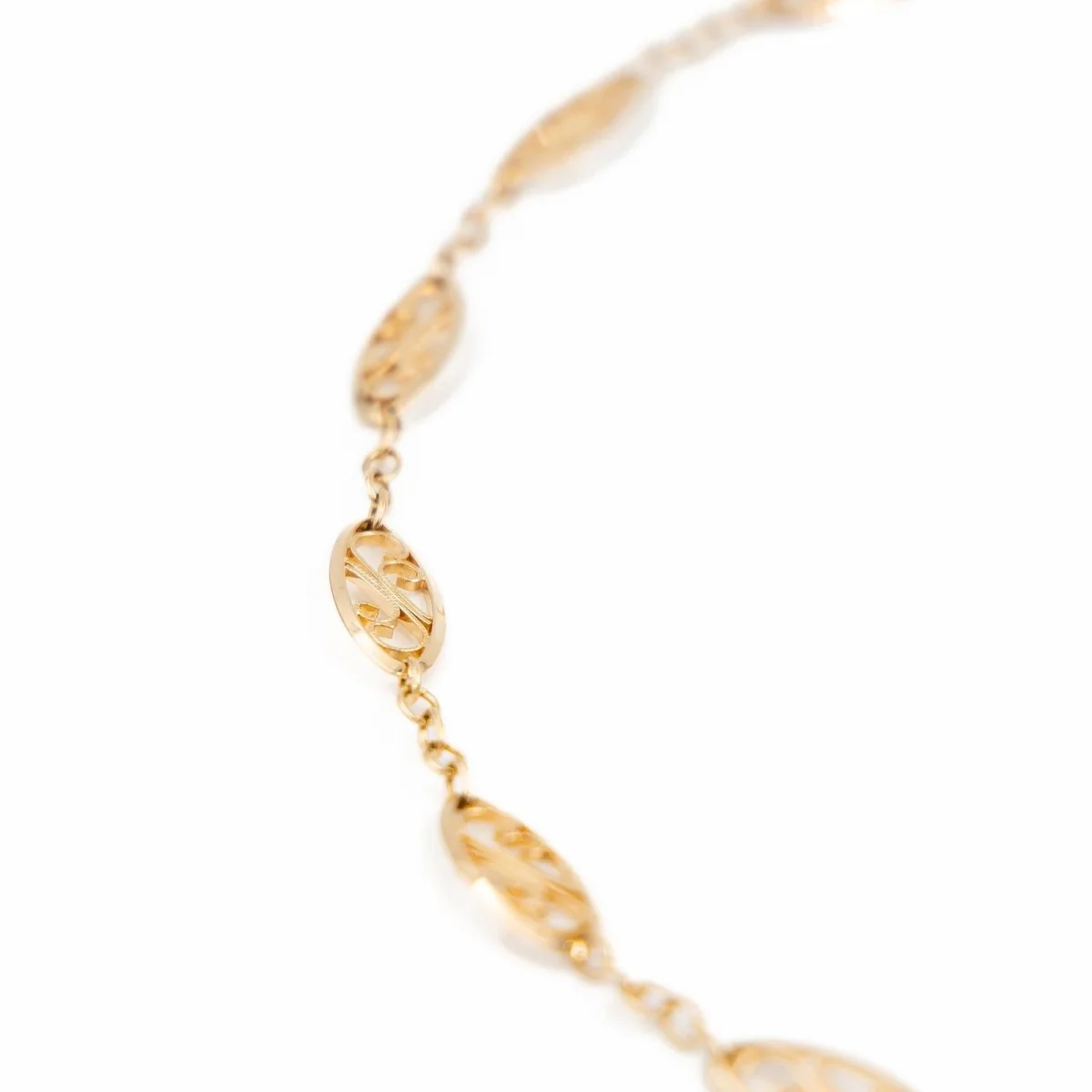 Collier Chaîne maille filigrane en or jaune - Image 5