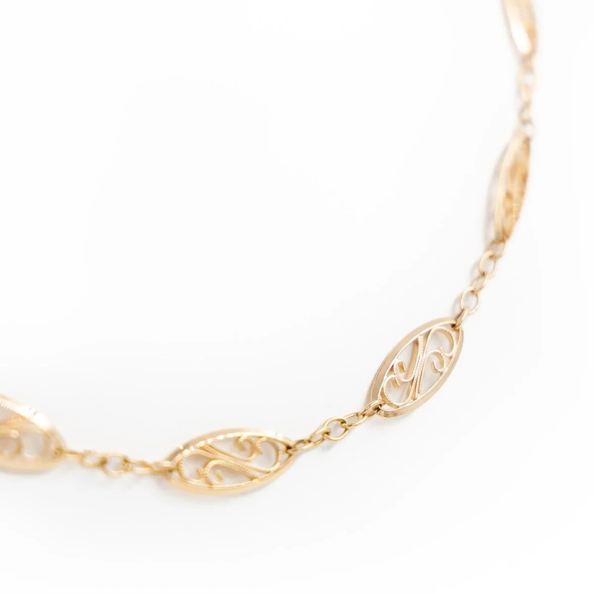 Collier Chaîne maille filigrane en or jaune - Image 6