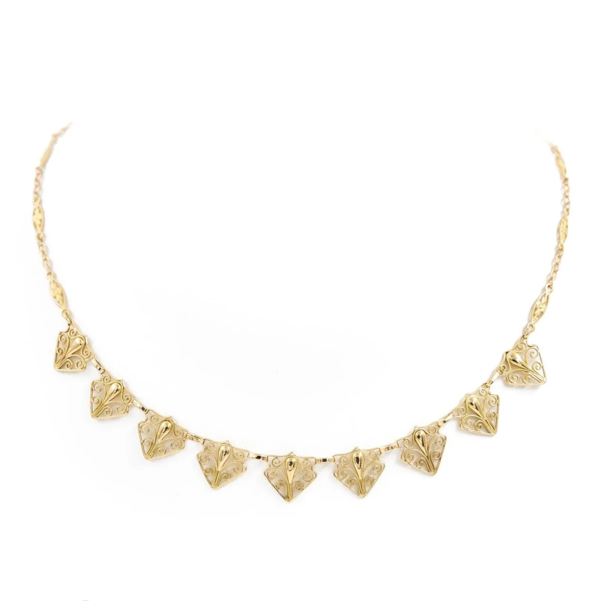 Collier Maille filigrane en or jaune