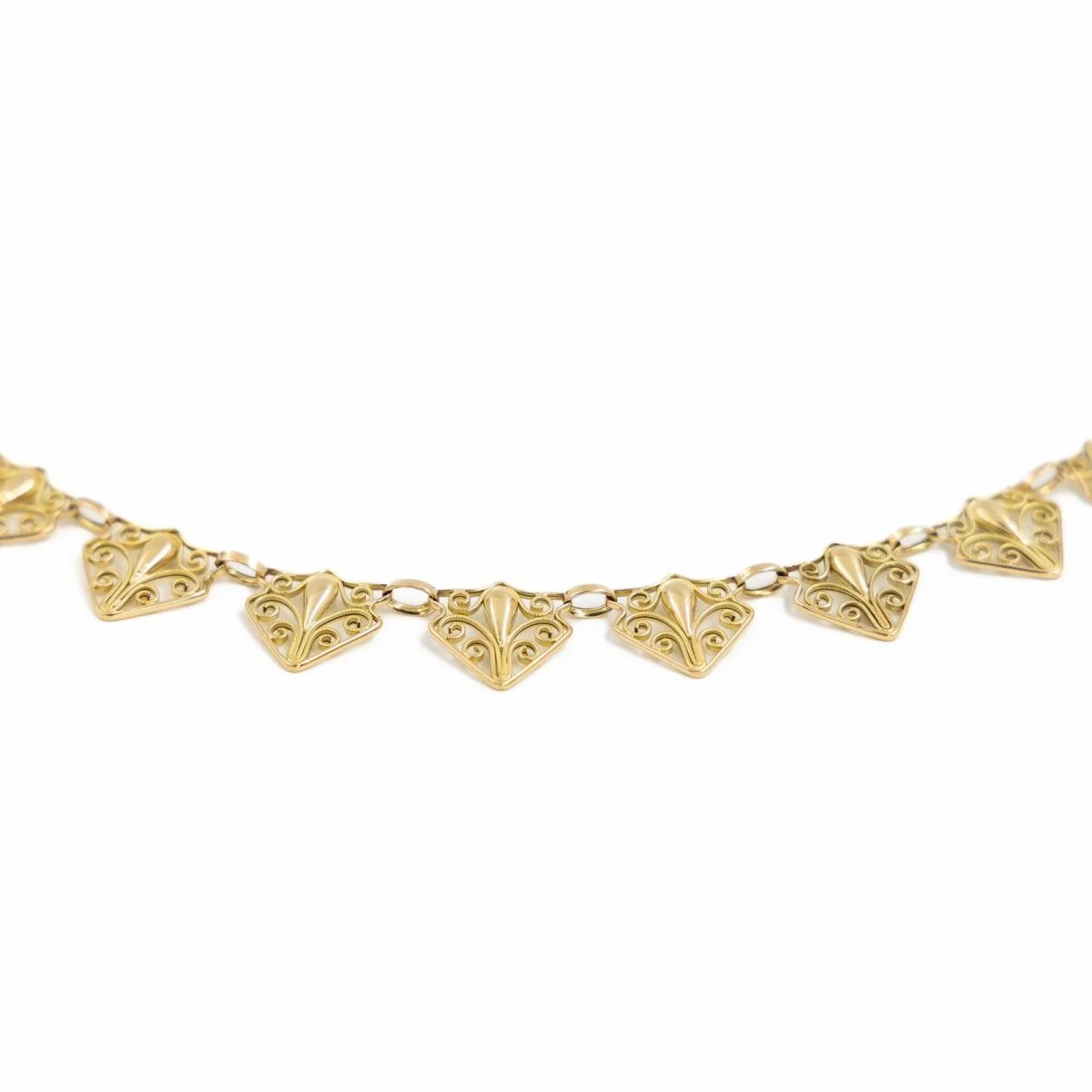 Collier Maille filigrane en or jaune - Image 2