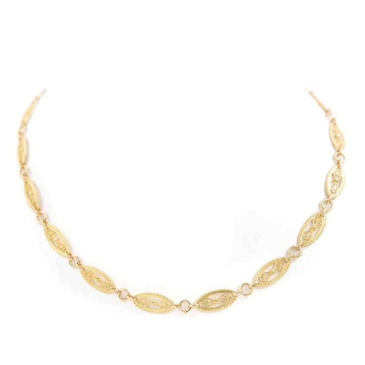 Collier Maille filigrane en or jaune