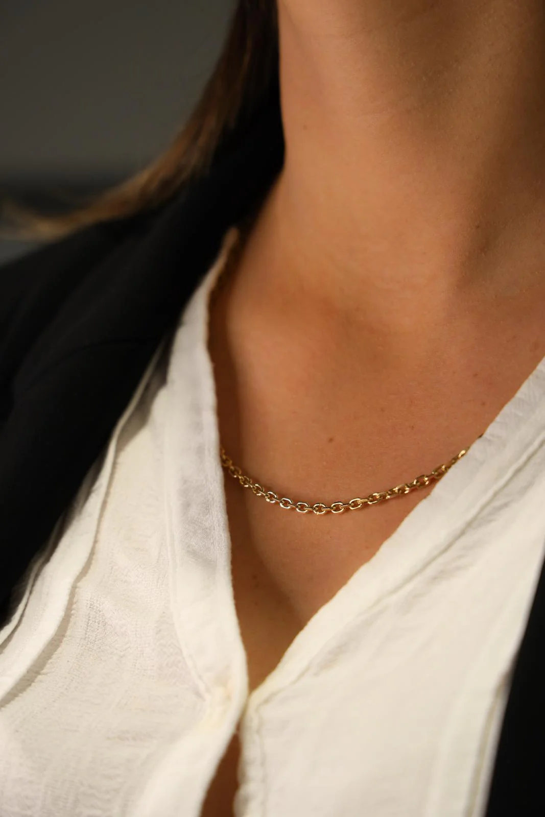 Collier Chaîne maille forçat en or jaune - Image 6