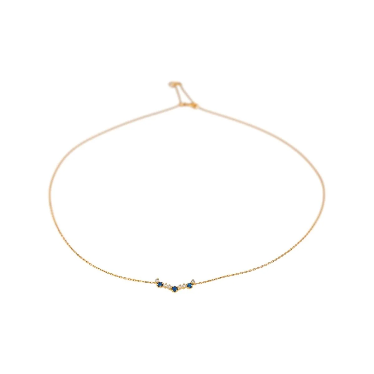 Collier Maille en or jaune, saphirs et diamants - Image 4
