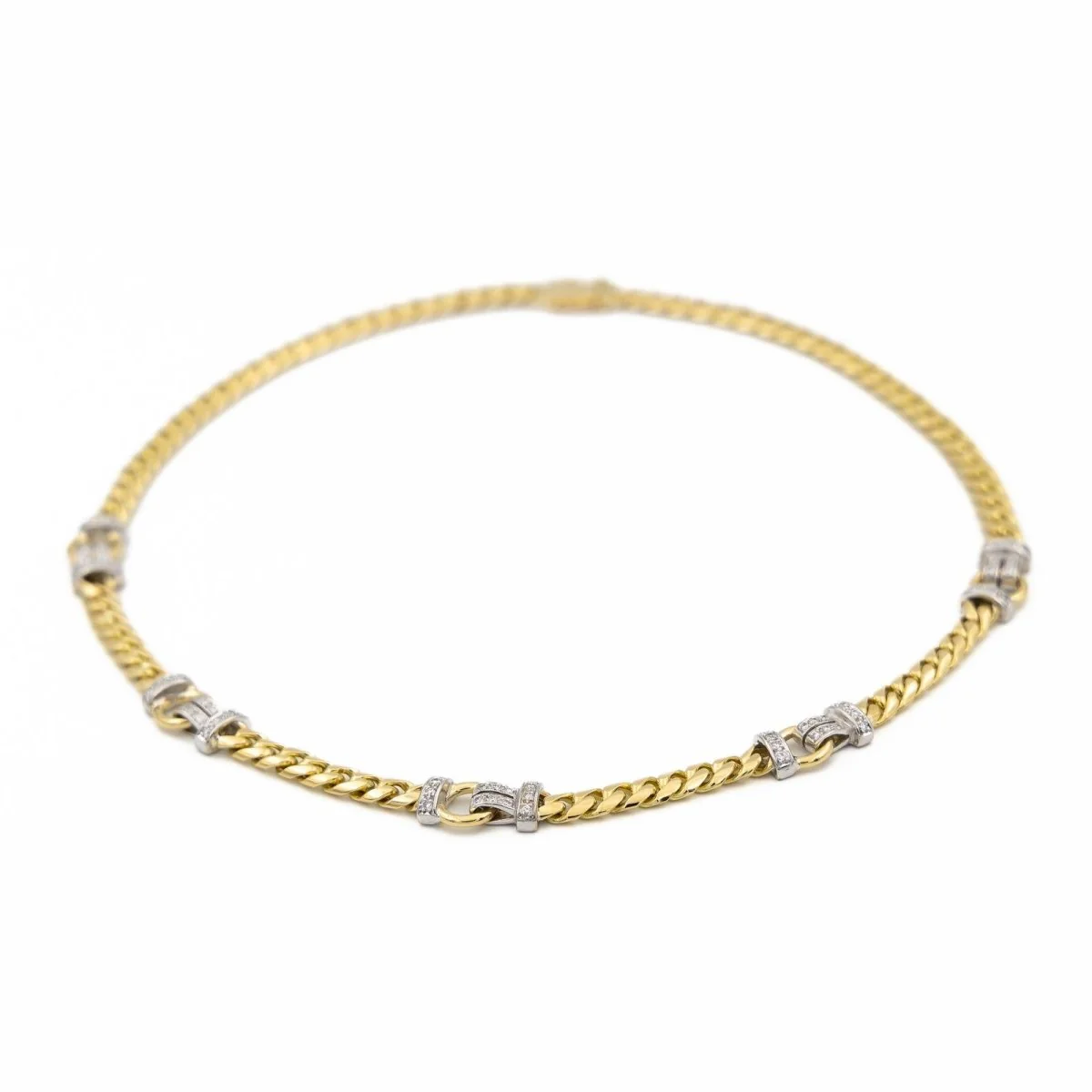 Collier Chaîne en 2 ors et diamants - Image 2