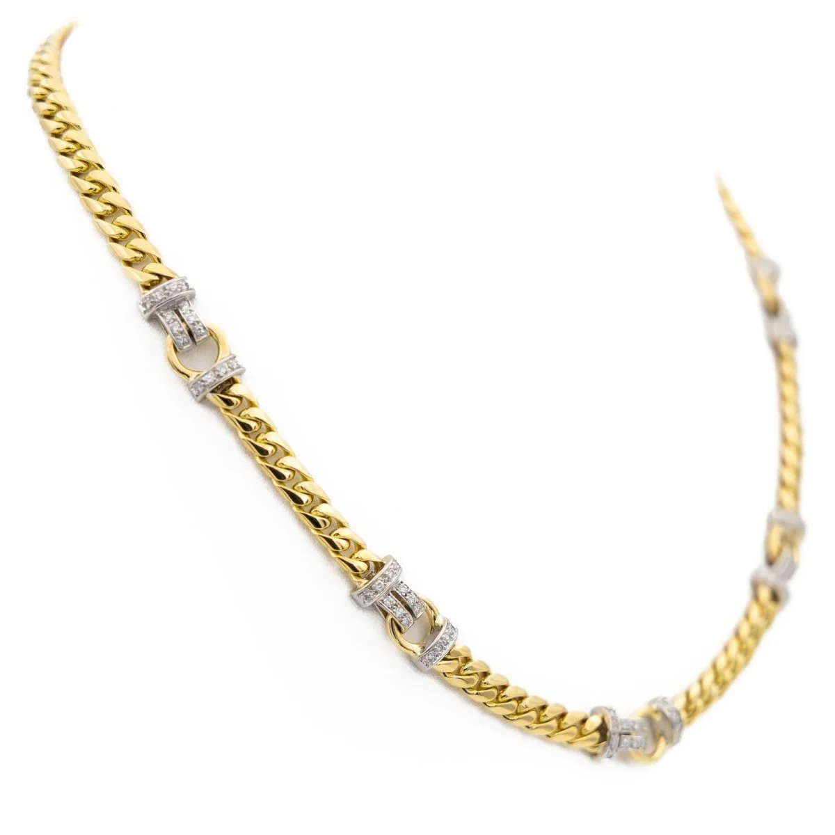Collier Chaîne en 2 ors et diamants - Image 3