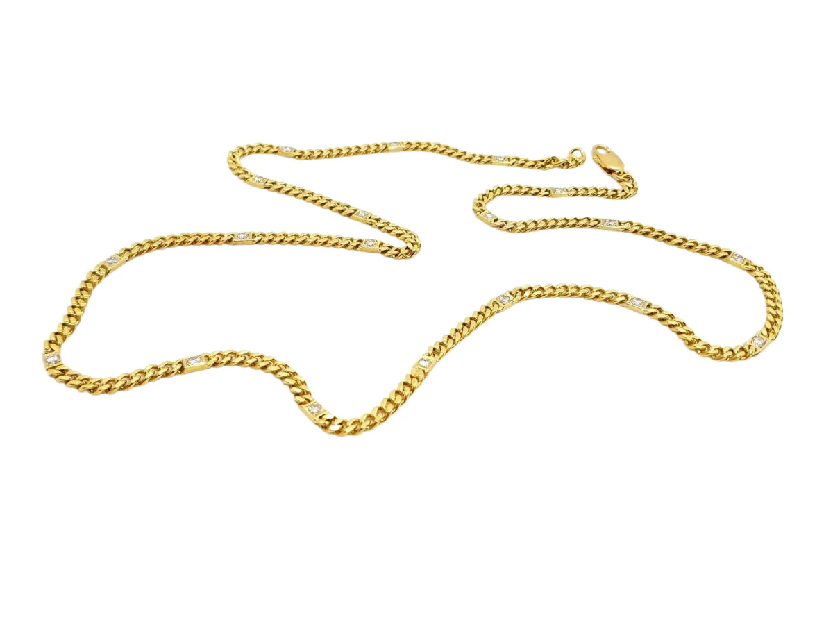 Collier Chaîne en or jaune et diamants