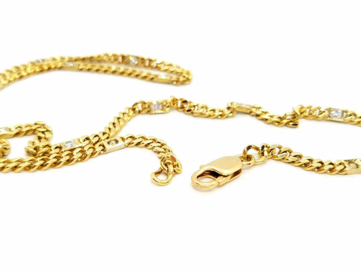 Collier Chaîne en or jaune et diamants - Image 2