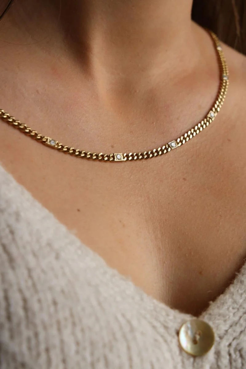 Collier Chaîne en or jaune et diamants - Image 5