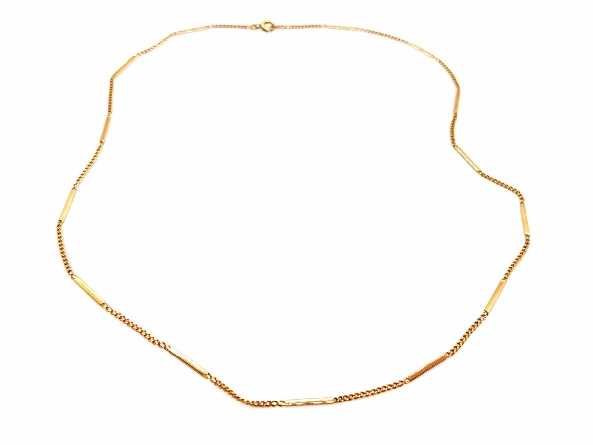 Collier Chaîne maille alternée en or rose