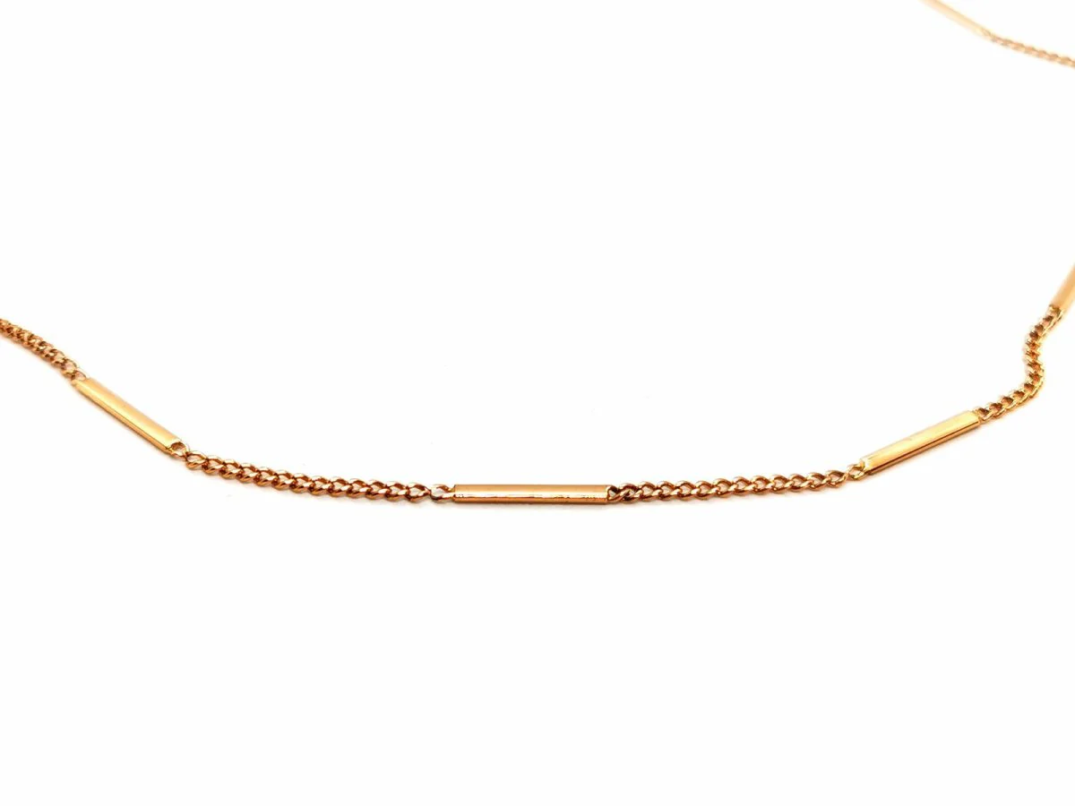 Collier Chaîne maille alternée en or rose - Image 4