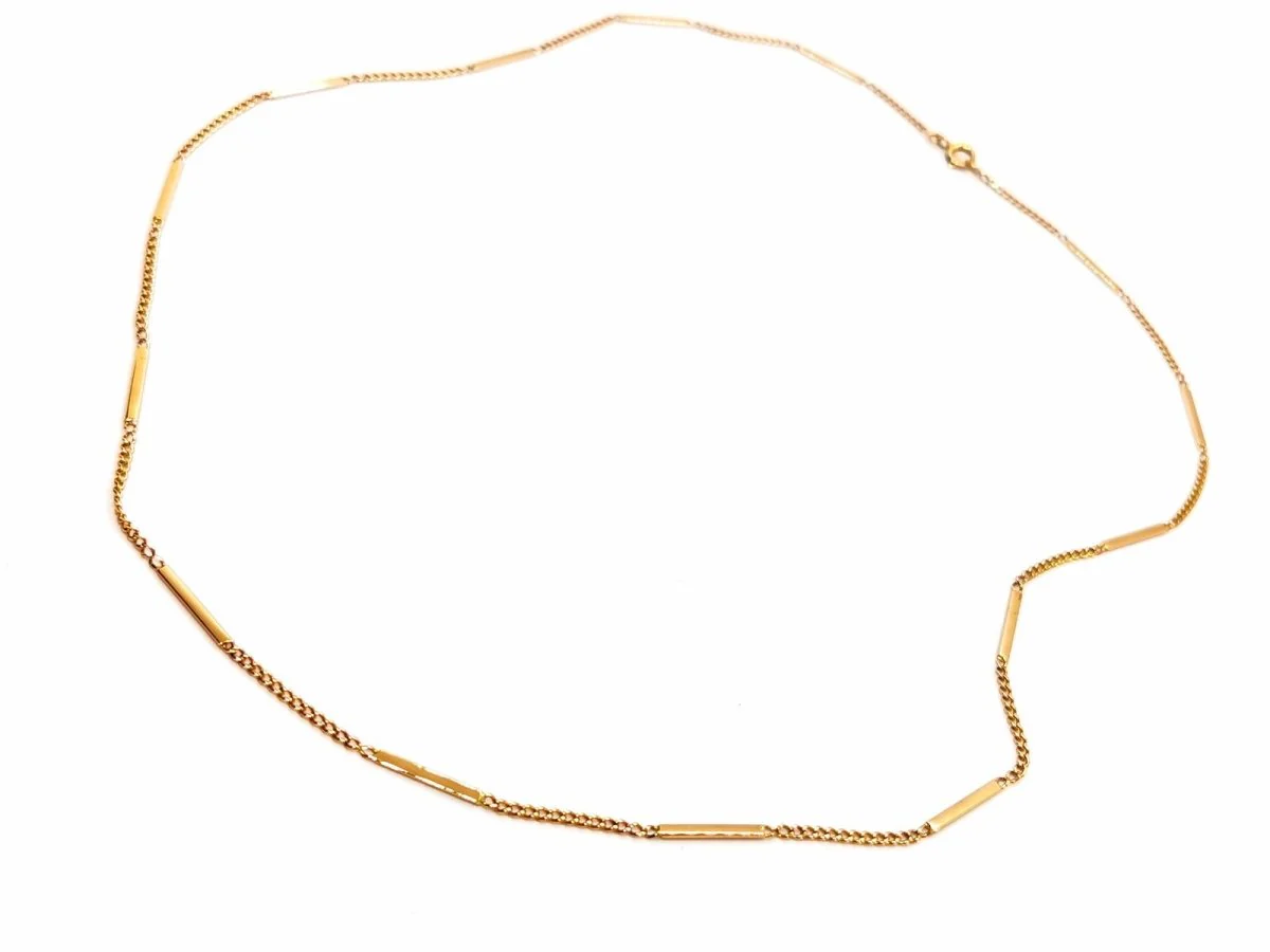 Collier Chaîne maille alternée en or rose - Image 6
