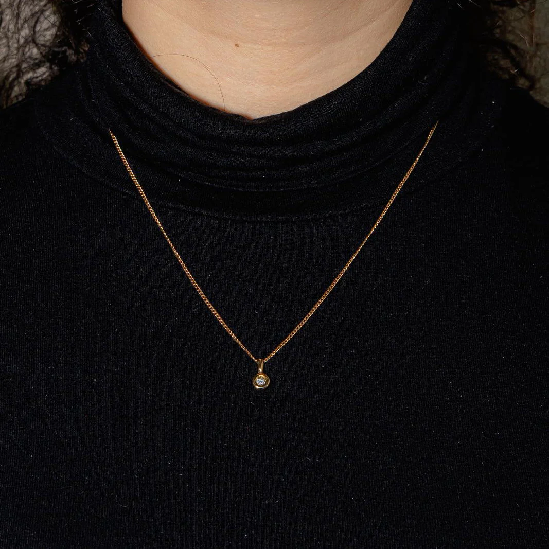 Collier Pendentif en or rose et diamant - Image 2