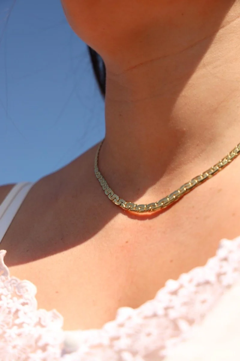 Collier Maille haricot Or jaune - Image 2