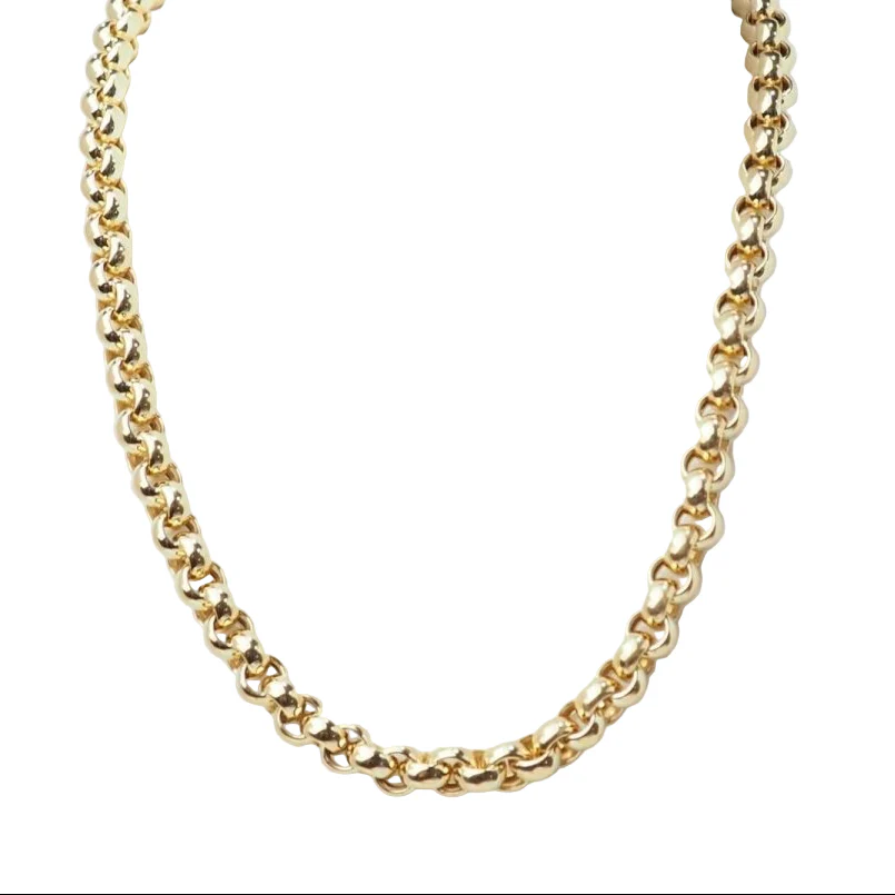 Collier maille jaseron en or jaune