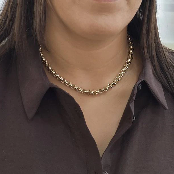 Collier maille jaseron en or jaune - Image 2