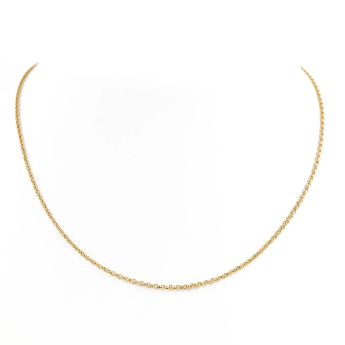 Collier Chaîne maille jaseron en or jaune - Image 2