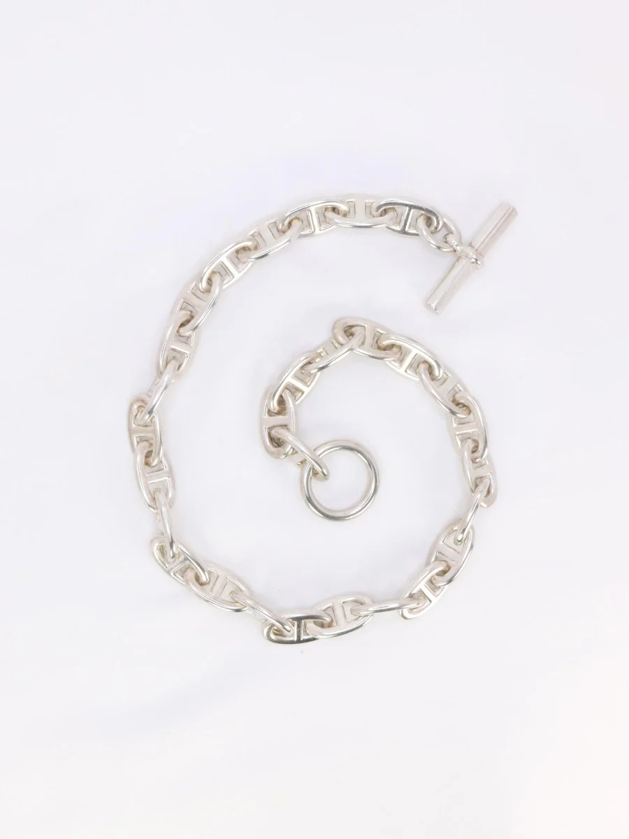 HERMES Collier argent chaîne d'ancre grand modele - Image 11