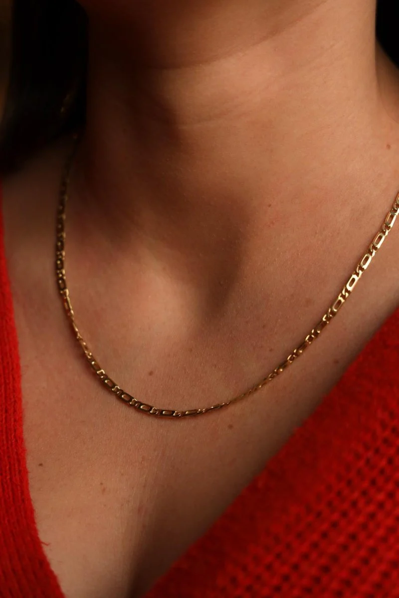 Collier Chaîne maille marine en or jaune - Image 3