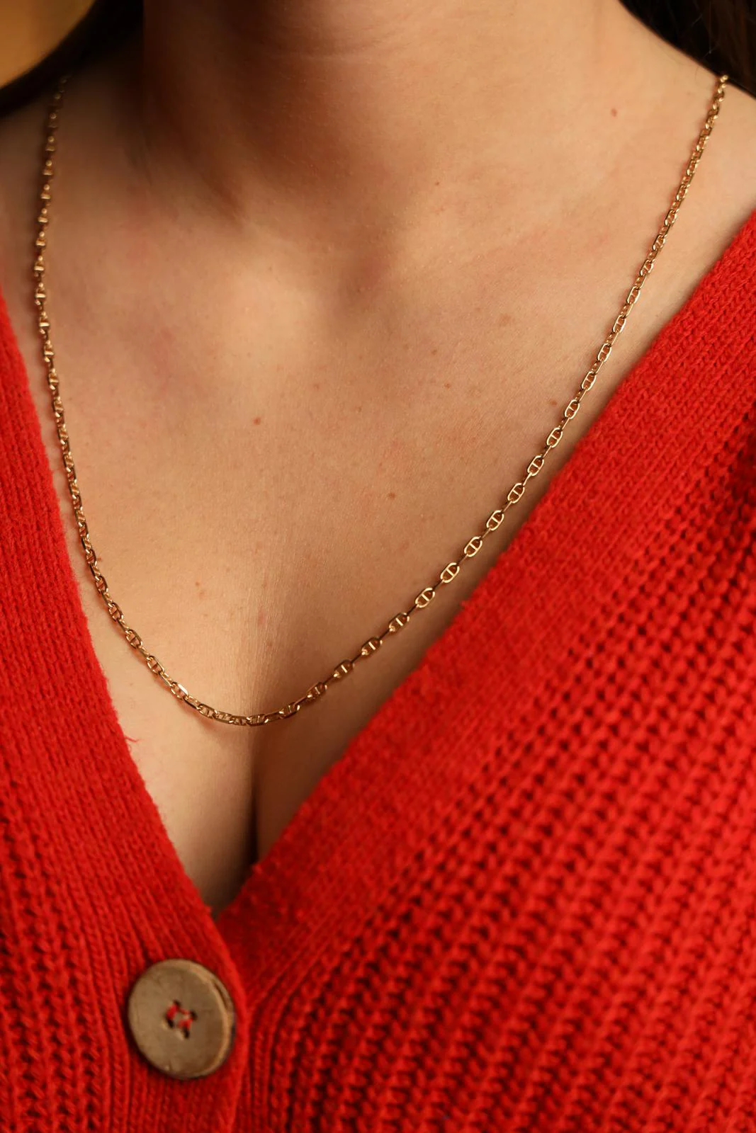 Collier Chaîne maille marine en or jaune - Image 3