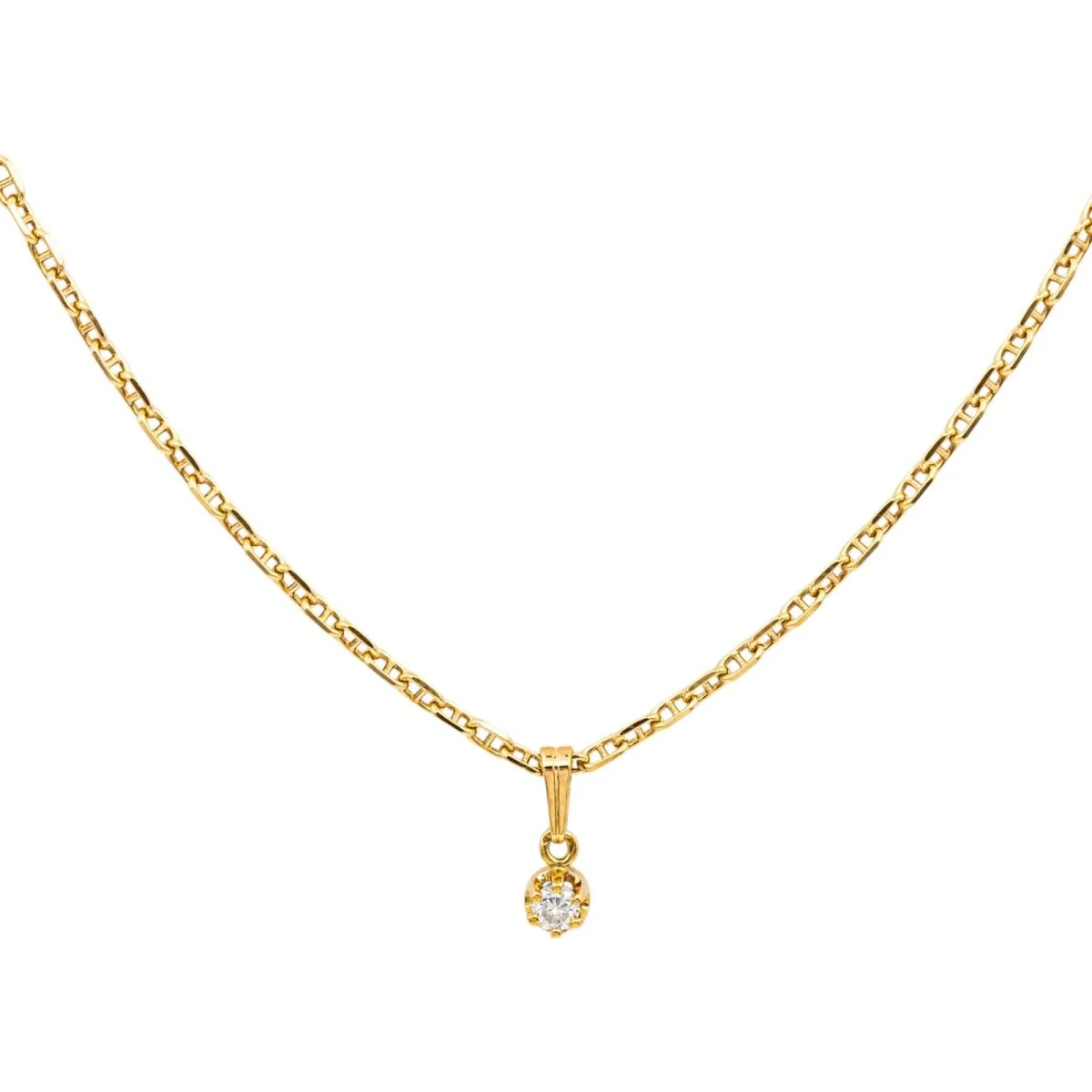 Collier Pendentif en or jaune et diamant - Image 3