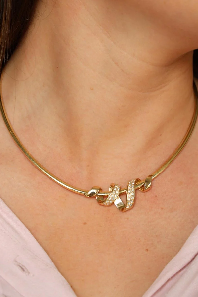 Collier Maille oméga Or jaune Diamant - Image 2