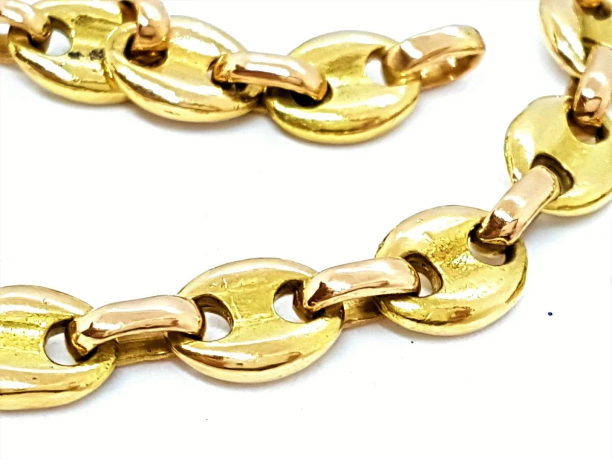 Collier Chaîne maille grain de café en 2 ors - Image 3