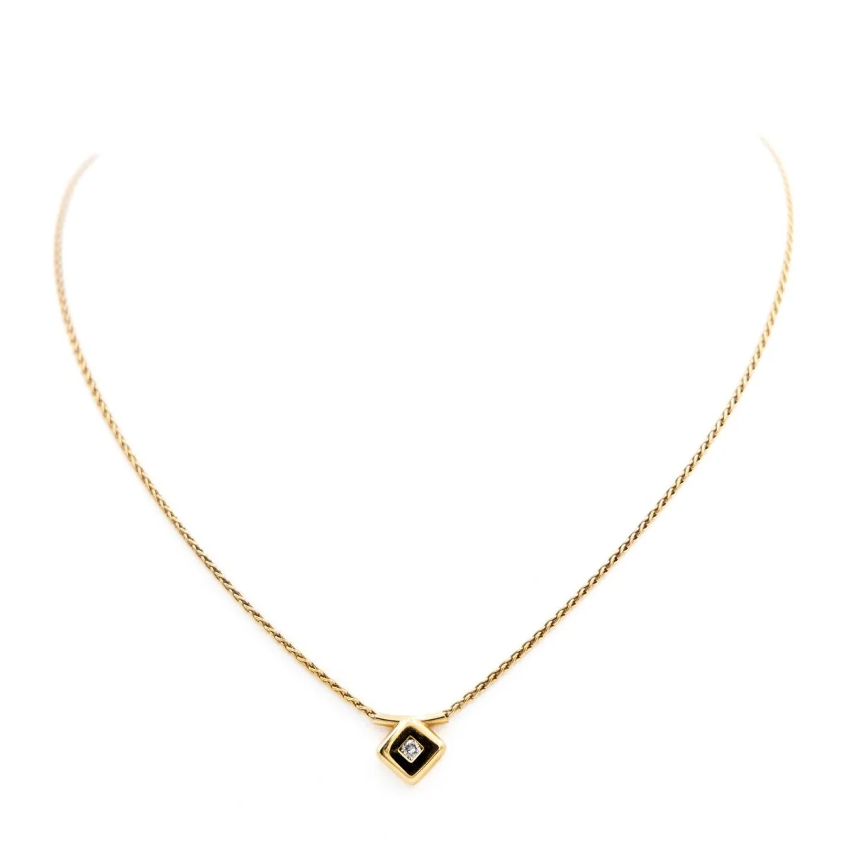 Collier Pendentif en or jaune et diamant
