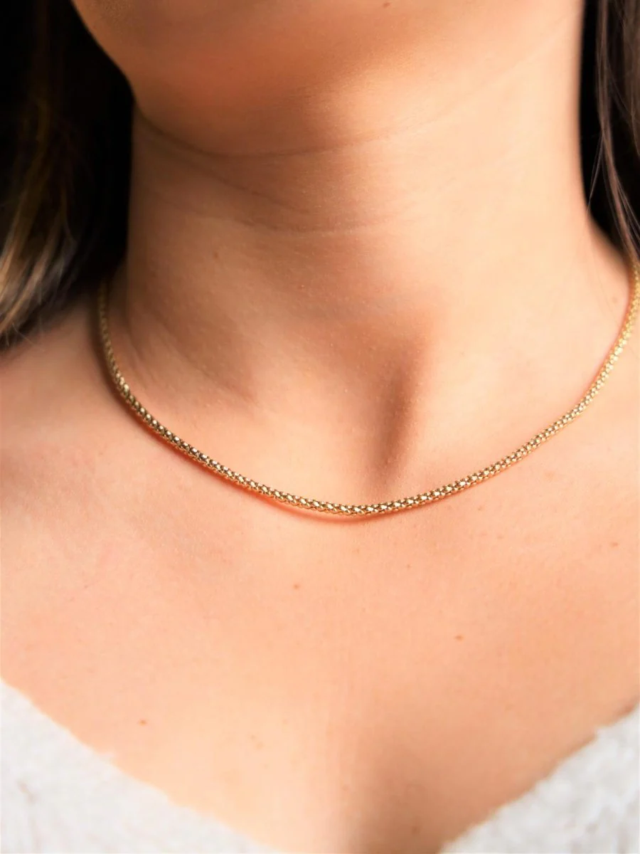 Collier Maille pop-corn Or jaune - Image 2
