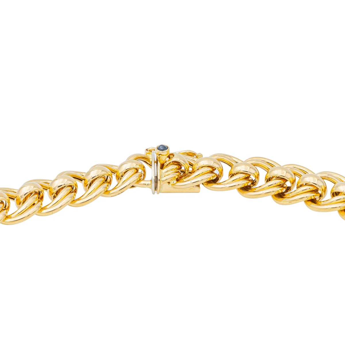 Collier Maille souple CAPLAIN SAINT-ANDRÉ en or jaune et saphir - Image 5
