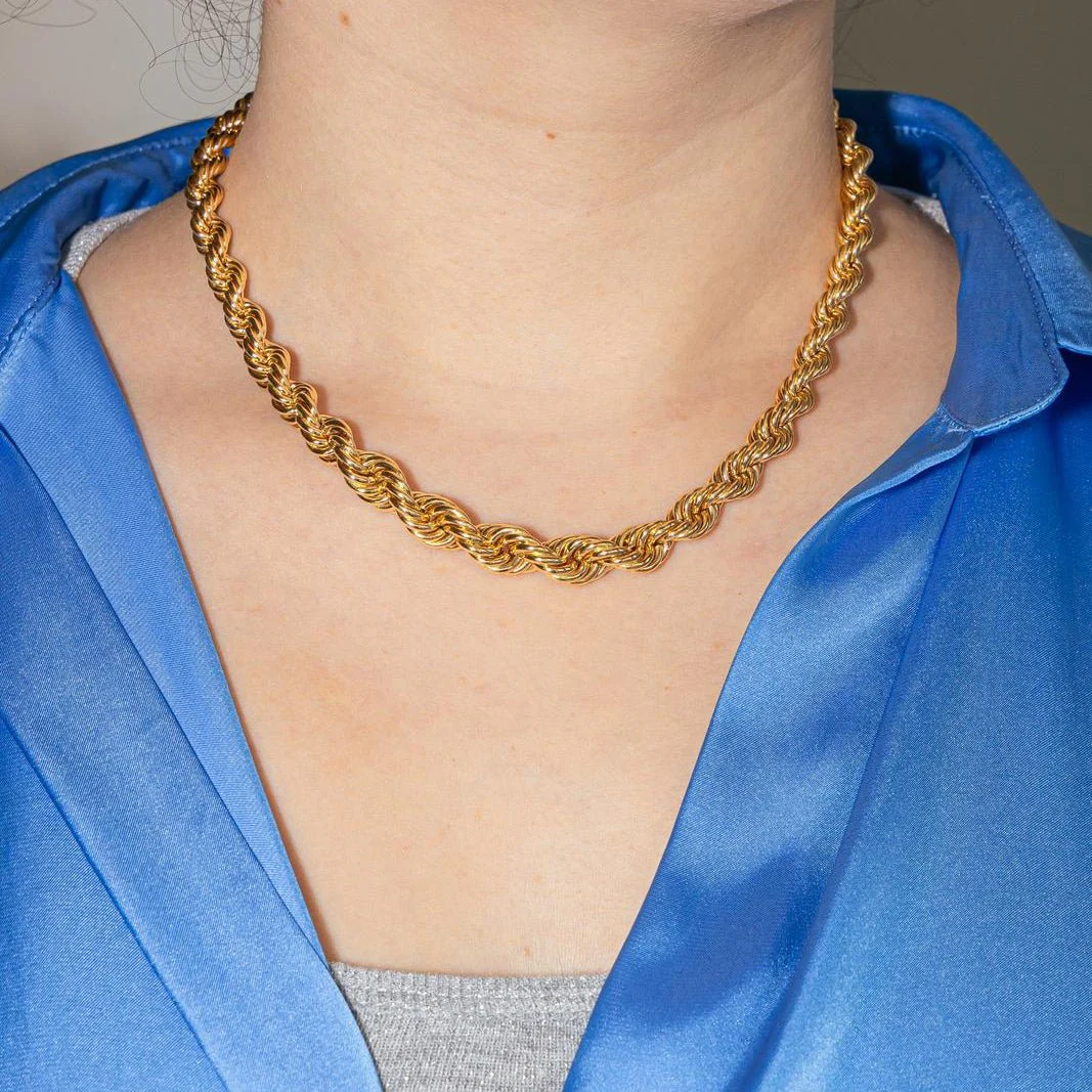 Collier Maille torsadée en or jaune - Image 2
