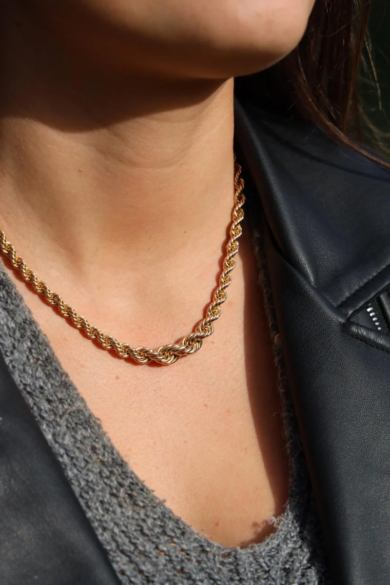 Collier Maille torsadée Or jaune - Image 2