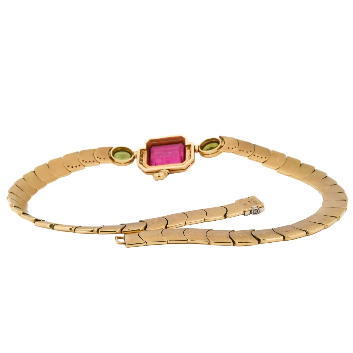 Collier MANCADORI en or jaune, tourmaline, péridots et diamants - Image 4