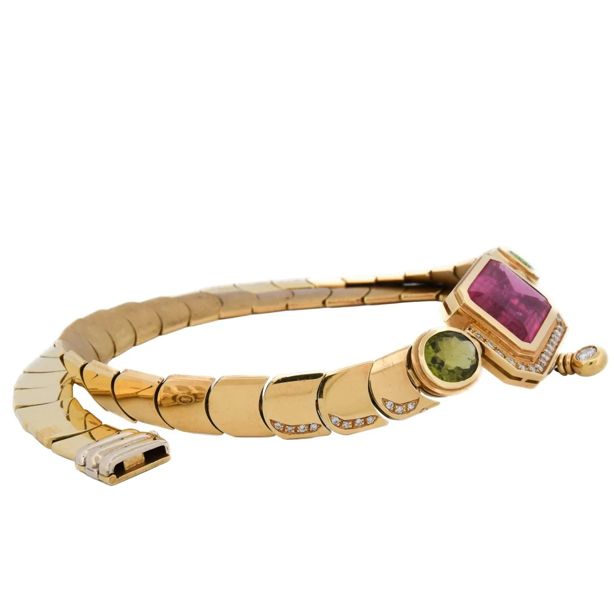 Collier MANCADORI en or jaune, tourmaline, péridots et diamants - Image 5