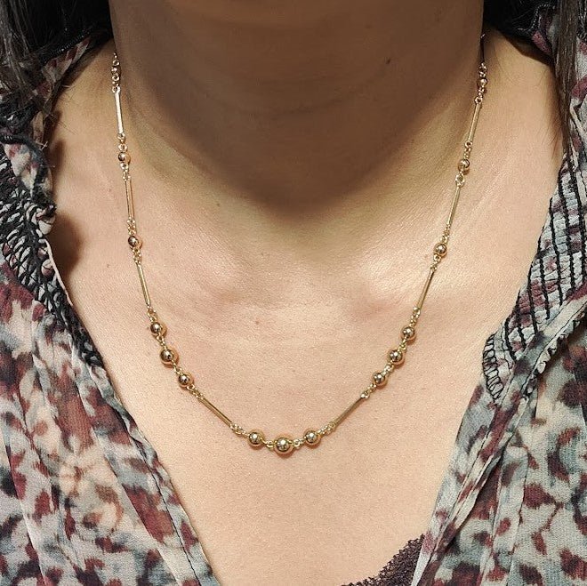 Collier Boules en or rose - Image 3