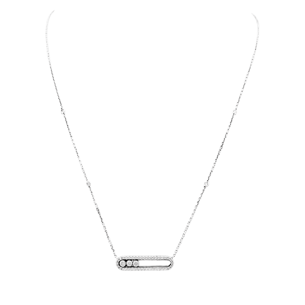 Collier Pendentif MESSIKA "Baby Move " en or blanc et diamants