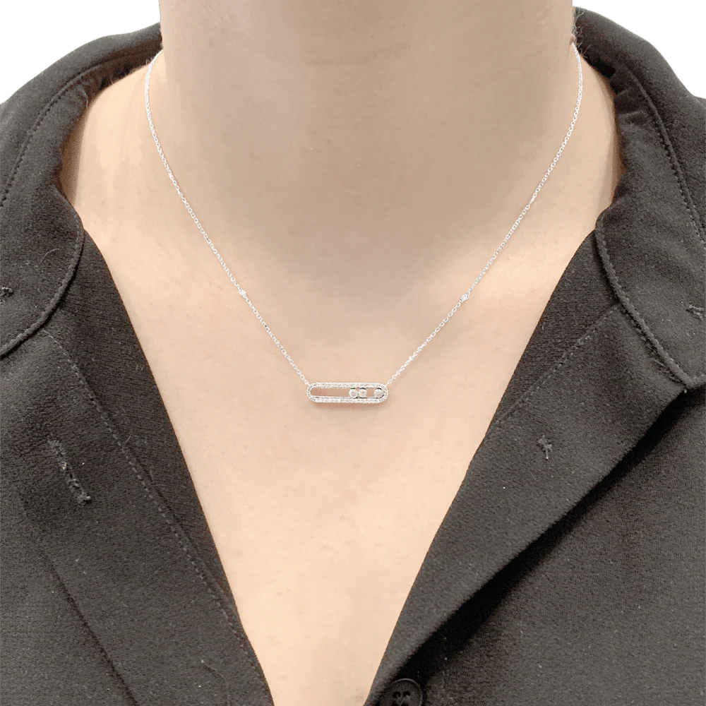 Collier Pendentif MESSIKA "Baby Move " en or blanc et diamants - Image 2