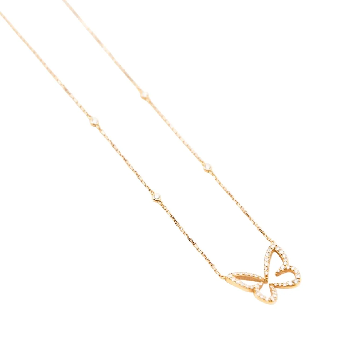 Collier Chaîne MESSIKA "Butterfly" en or rose et diamants - Image 2