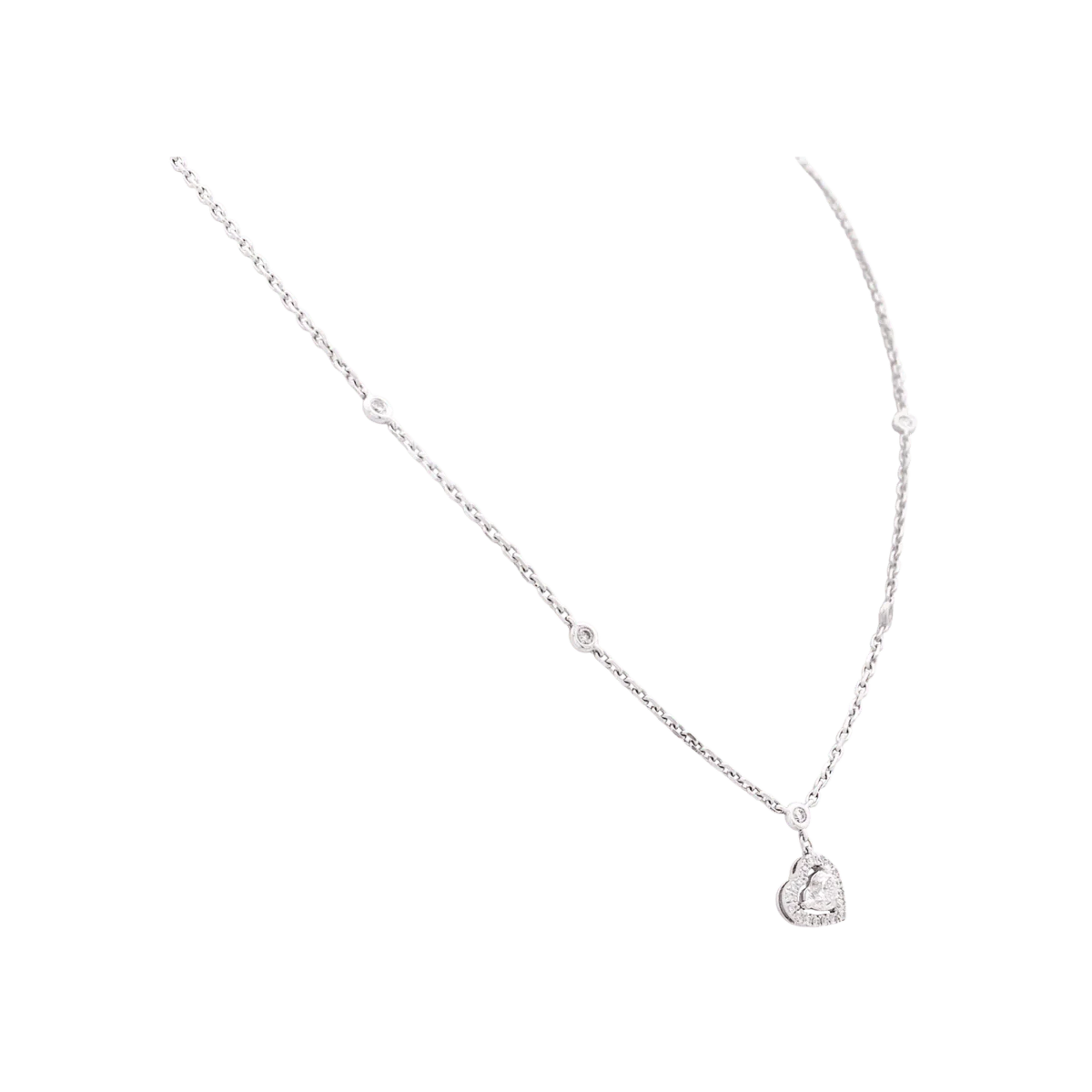 Collier Pendentif MESSIKA "Joy taille coeur" en or blanc et diamatns - Image 3