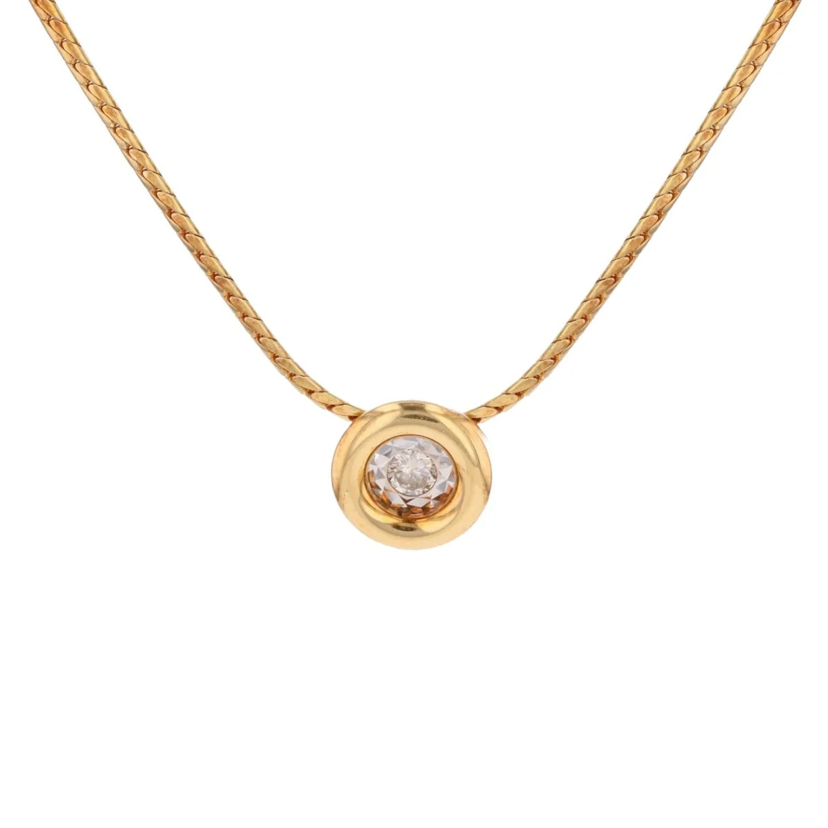Collier Pendentif en or jaune et diamants