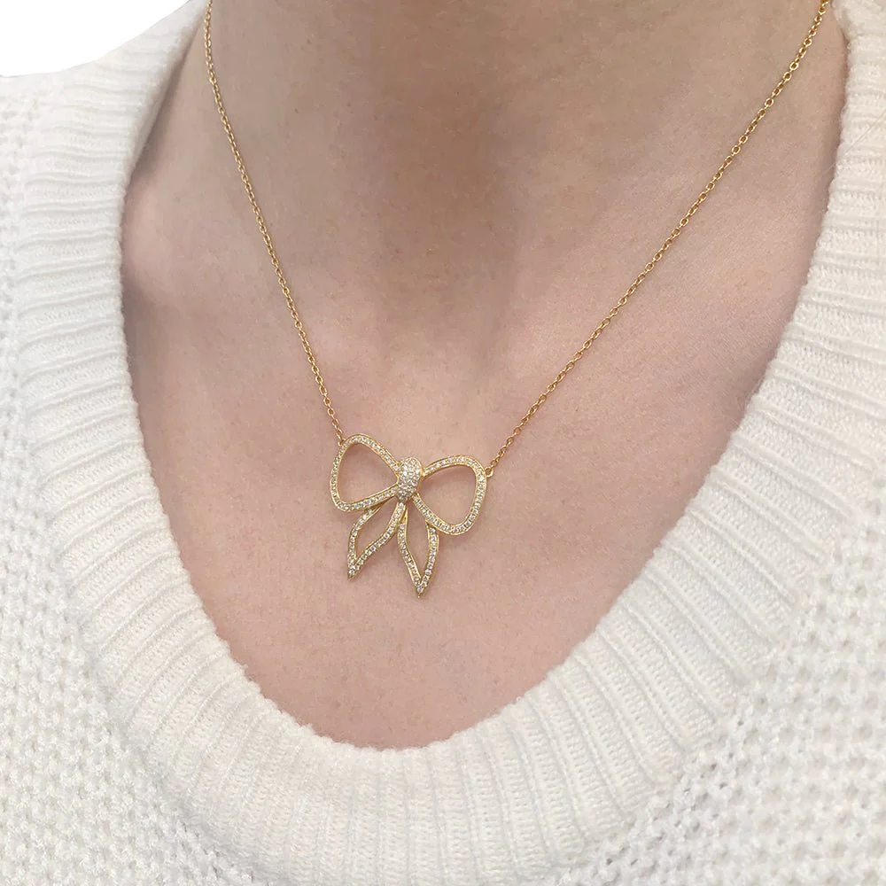 Collier Morganne Bello, "Noeud", or jaune, diamants - Image 4