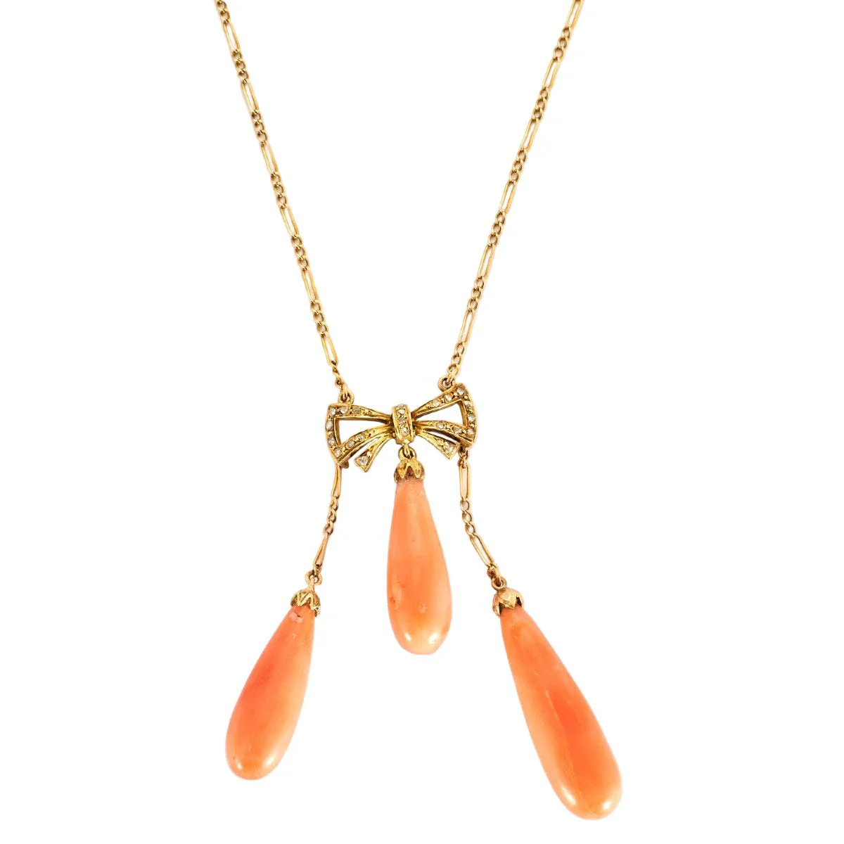 Collier Négligé en or rose, corail et diamants - Image 3