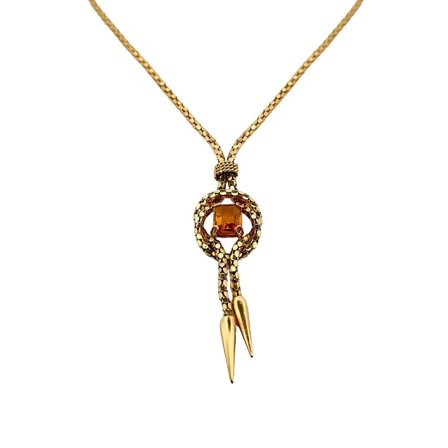 Collier Negligé en or jaune et citrine