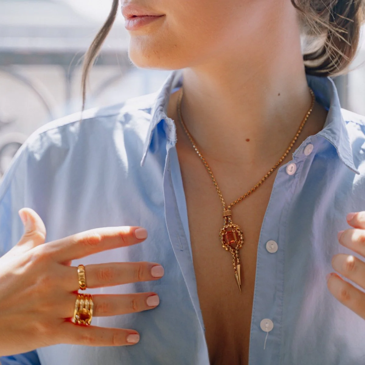 Collier Negligé en or jaune et citrine - Image 2