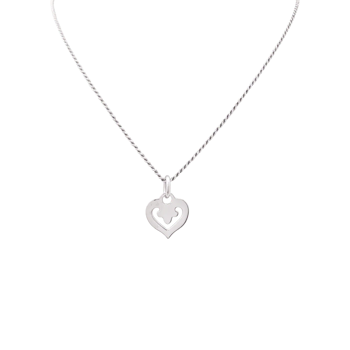 Collier O.J.Perrin,“Coeur Légende”, or blanc.