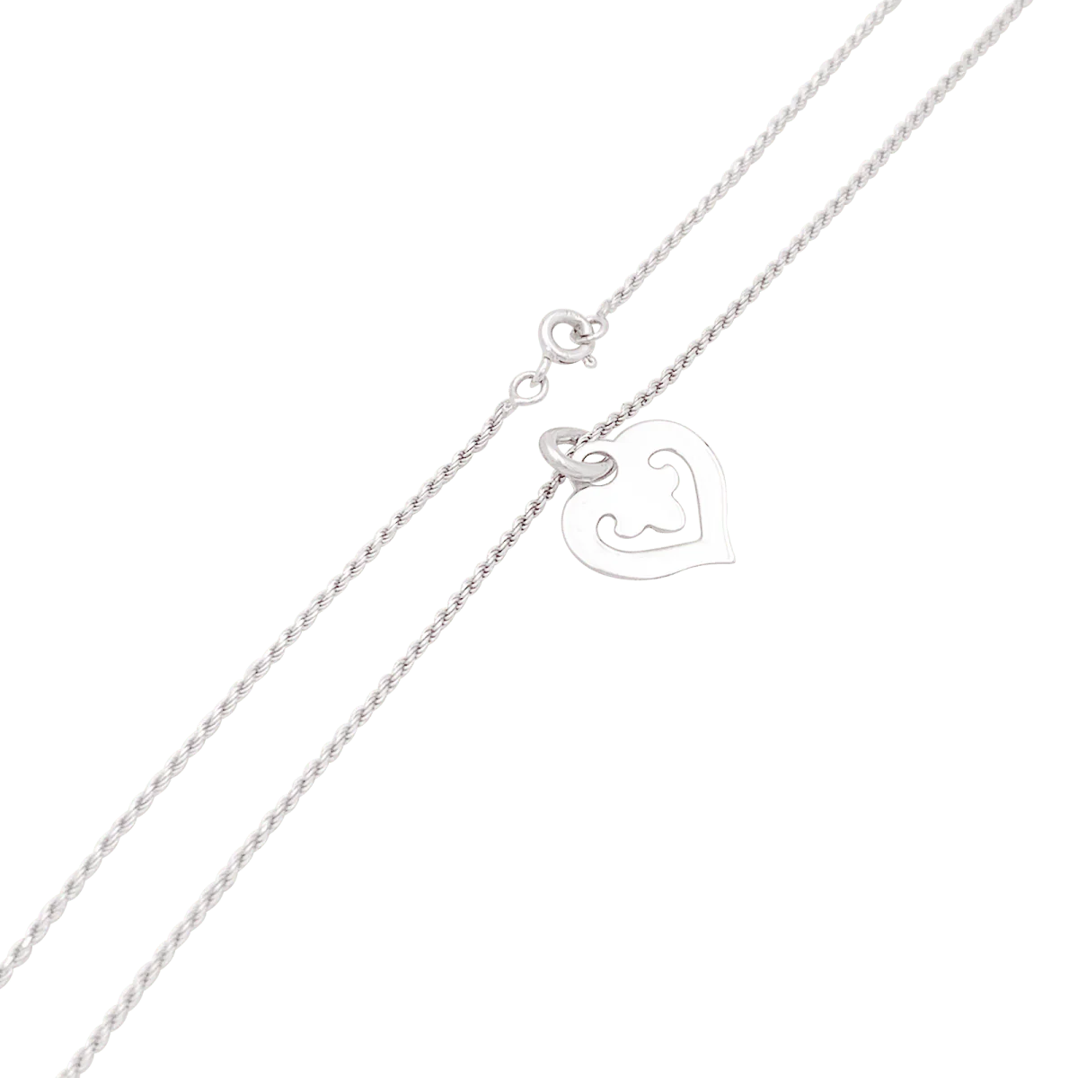 Collier O.J.Perrin,“Coeur Légende”, or blanc. - Image 3