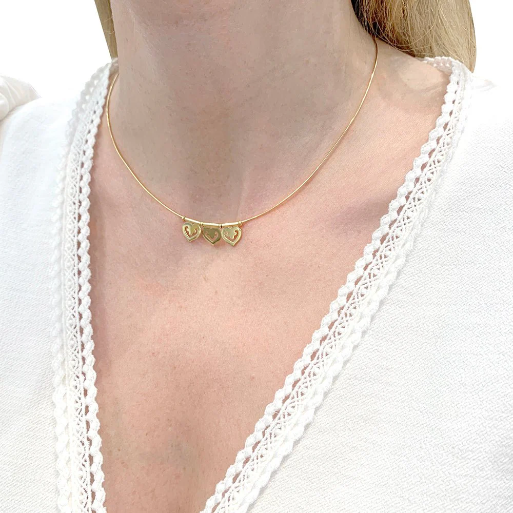 Collier PERRIN “Coeur Légende” en or jaune - Image 3