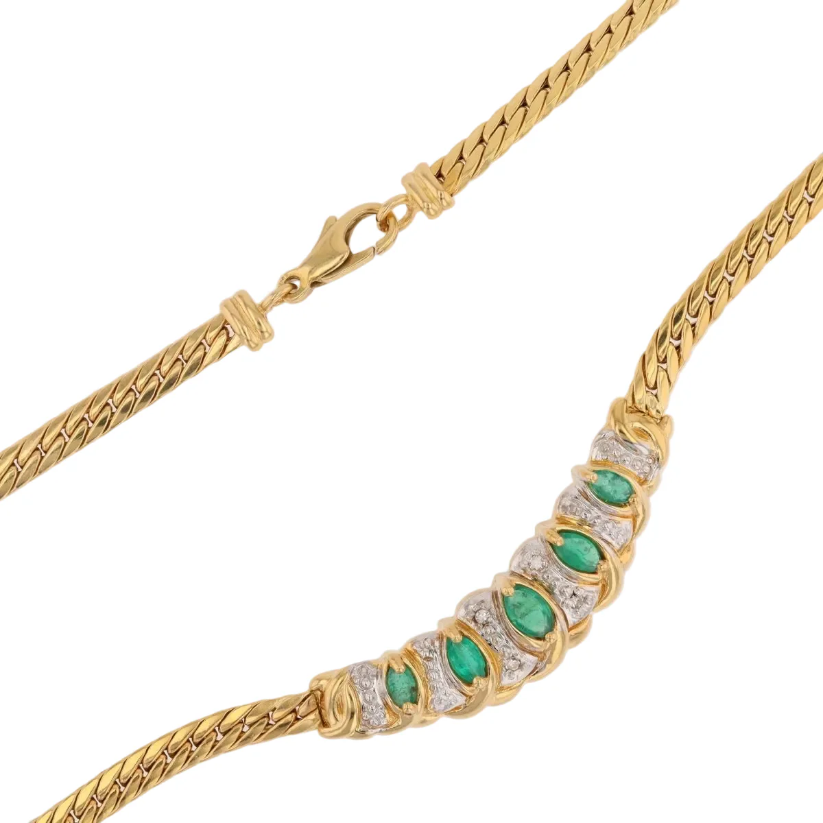 Collier Maille en or jaune, or blanc, émeraudes et diamants - Image 5