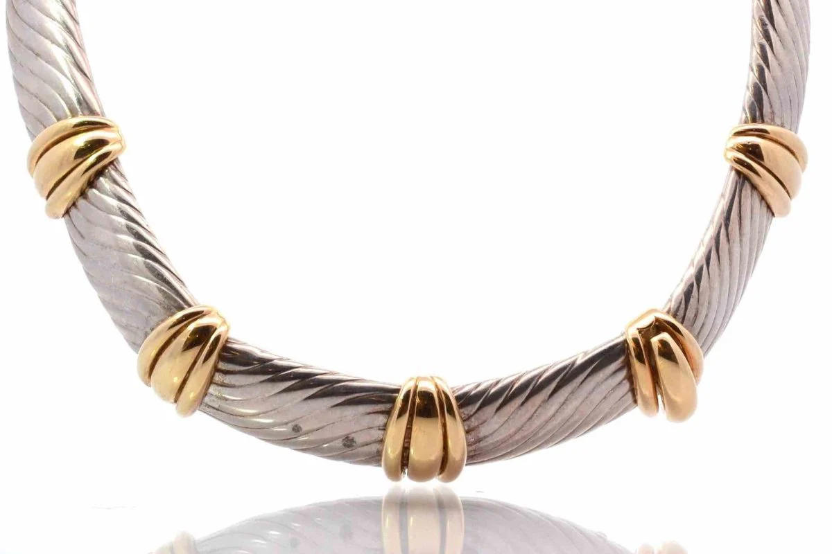 Collier OJ Perrin en argent et or jaune - Image 4
